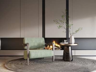 现代单人沙发3D模型下载